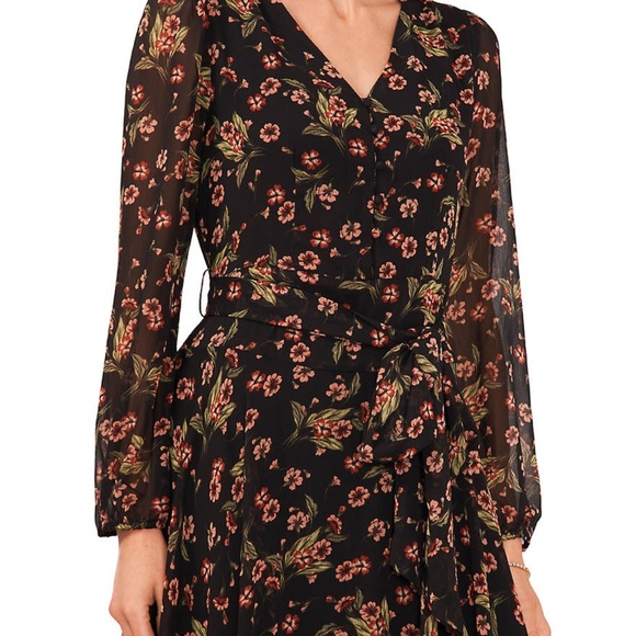MSK Long Sleeve Maxi Floral Dress - Picture 3 of 10